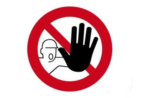Warnschild Zutritt verboten - nicht anfassen